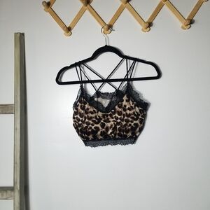 NWOT JADY K LEOPARD PRINT LACE BRALETTE SIZE L/XL